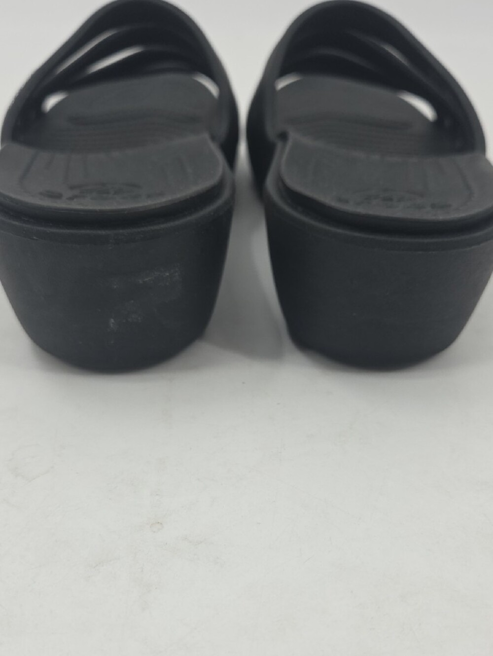 Black CROCS Strappy Slide Sandals - Picture 13 of 16